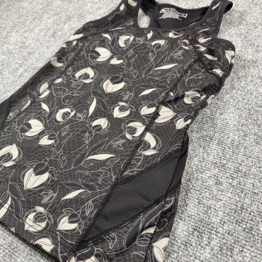 Tek Gear Women’s Built-In Bra Athletic Tank Floral Print Gray Black Size S - Picture 3 of 5